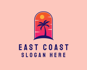 Palm Tree  Beach logo design