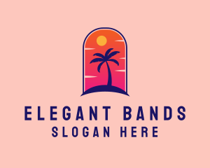 Palm Tree  Beach logo design