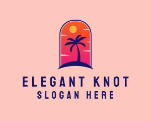 Palm Tree  Beach logo design