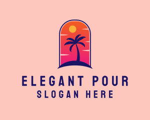 Palm Tree  Beach logo design