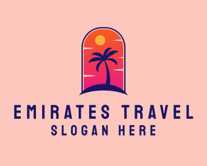 Palm Tree  Beach logo design