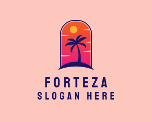 Palm Tree  Beach logo design