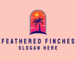 Palm Tree  Beach logo design