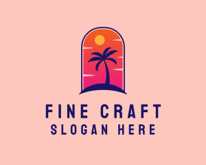 Palm Tree  Beach logo design