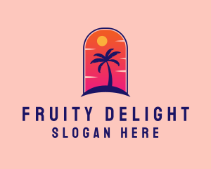 Palm Tree  Beach logo design