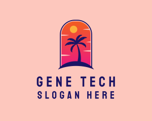 Palm Tree  Beach logo design