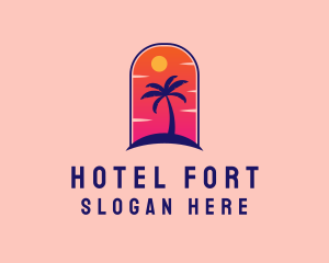 Palm Tree  Beach logo design