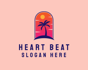 Palm Tree  Beach logo design