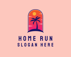 Palm Tree  Beach logo design