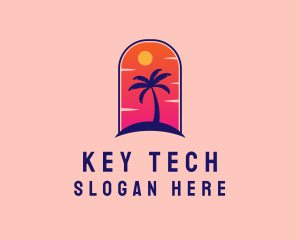 Palm Tree  Beach logo design