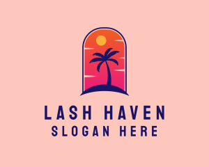 Palm Tree  Beach logo design