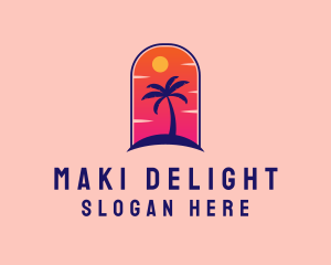 Palm Tree  Beach logo design