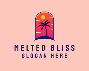 Palm Tree  Beach logo design