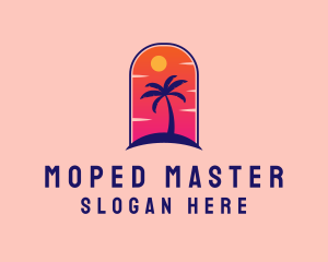 Palm Tree  Beach logo design