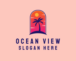 Palm Tree  Beach logo design