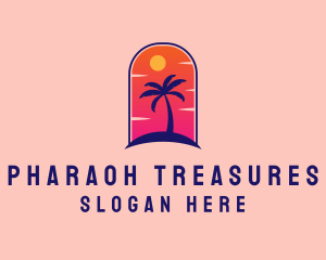 Palm Tree  Beach logo design