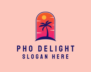 Palm Tree  Beach logo design