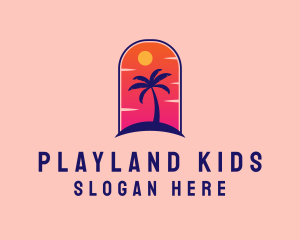 Palm Tree  Beach logo design