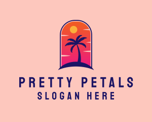 Palm Tree  Beach logo design