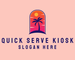 Palm Tree  Beach logo design