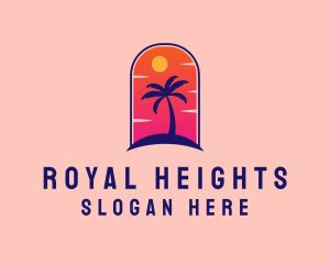 Palm Tree  Beach logo design