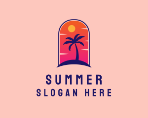 Palm Tree  Beach logo design