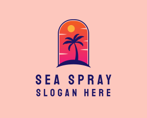 Palm Tree  Beach logo design