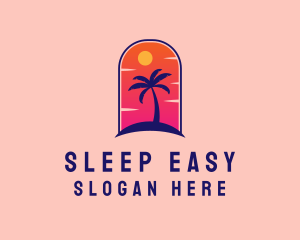 Palm Tree  Beach logo design