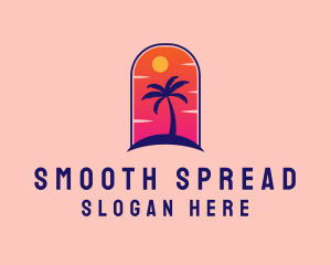 Palm Tree  Beach logo design