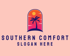 Palm Tree  Beach logo design