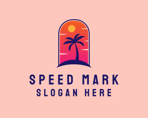 Palm Tree  Beach logo design