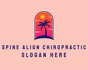 Palm Tree  Beach logo design