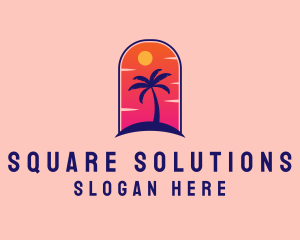 Palm Tree  Beach logo design