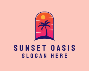 Palm Tree  Beach logo design