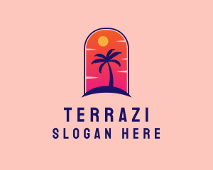 Palm Tree  Beach logo design