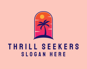 Palm Tree  Beach logo design