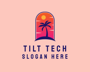 Palm Tree  Beach logo design