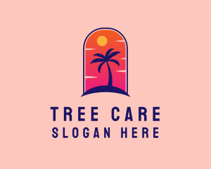 Palm Tree  Beach logo design