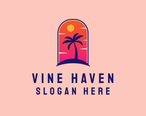 Palm Tree  Beach logo design