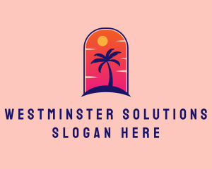 Palm Tree  Beach logo design