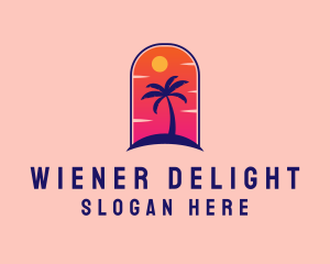 Palm Tree  Beach logo design