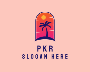 Palm Tree  Beach logo design