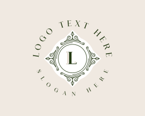 Green And Gold - Elegant Ornament Frame logo design