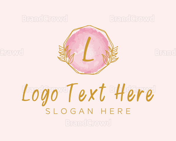 Beauty Watercolor Wreath Logo