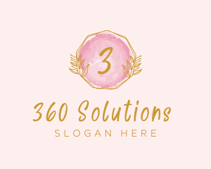 Beauty Watercolor Wreath logo design