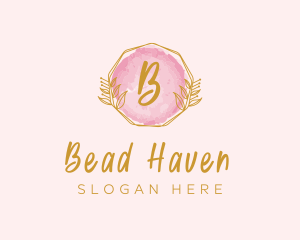 Beauty Watercolor Wreath logo design