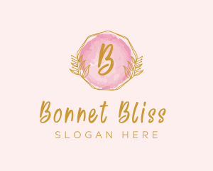 Beauty Watercolor Wreath logo design