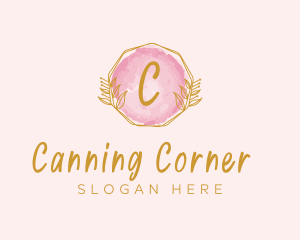 Beauty Watercolor Wreath logo design