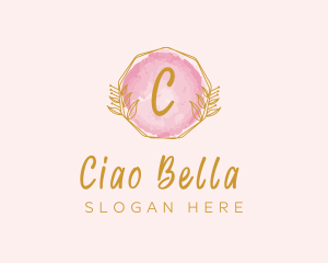 Beauty Watercolor Wreath logo design