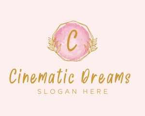 Beauty Watercolor Wreath logo design